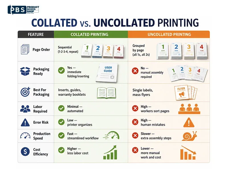 Collated vs. Uncollated Printing